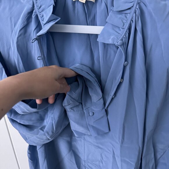Sezane  Loubna Blouse Lavender Blue Size 4 - Picture 5 of 8